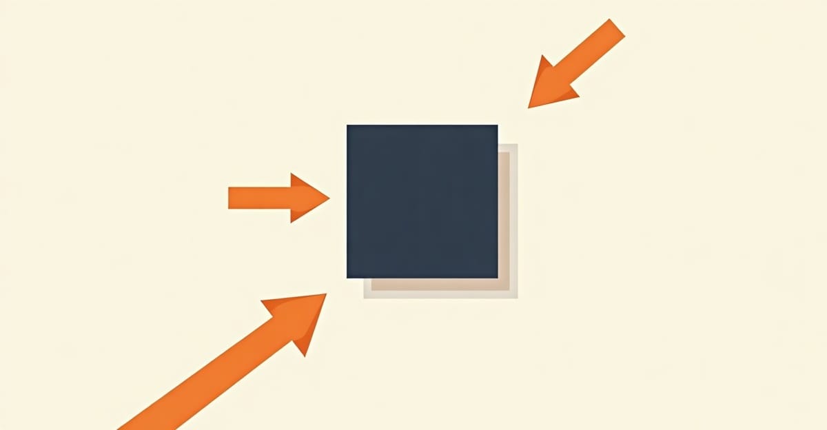 Three orange arrows pointing toward a navy square but each aimed off-target — missing the intended audience.