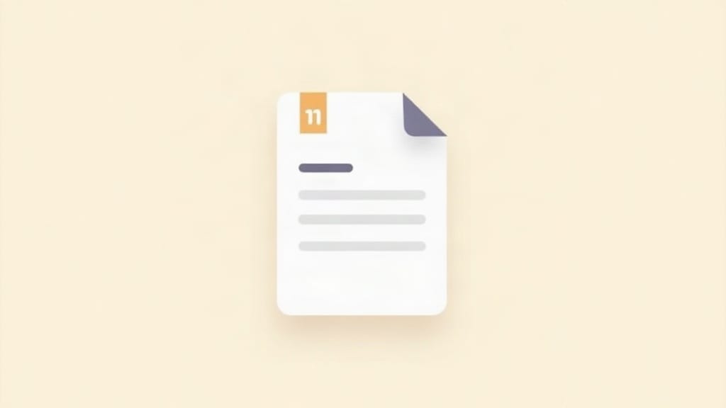 A single document page on a cream background with a small glowing orange citation marker, representing AI answer engine citation readiness.
