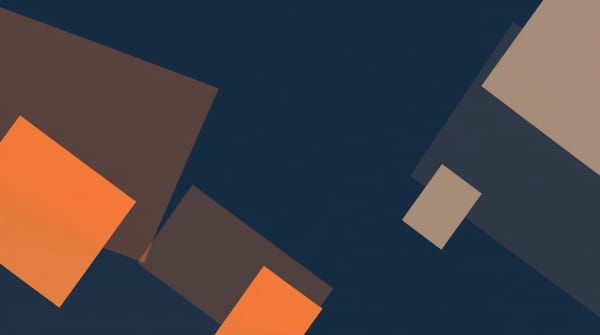 Abstract geometric shapes in navy and orange representing the structural mismatch between champion and procurement buyer psychology in B2B sales