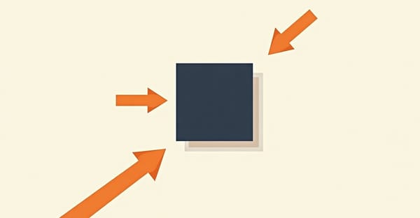 Three orange arrows pointing toward a navy square but each aimed off-target — missing the intended audience.