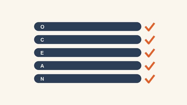Five navy horizontal bars stacked vertically on a cream background, each with an orange checkmark, representing a five-item structural checklist.