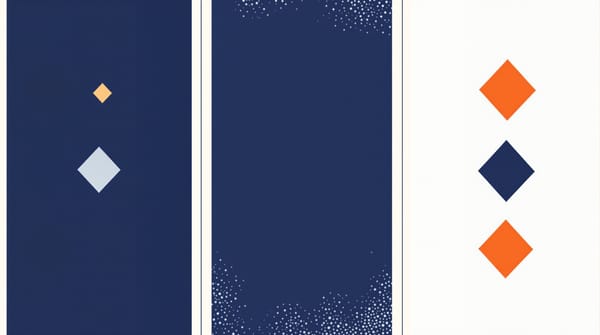 A horizontal three-stage timeline on a cream background with geometric navy icons above each stage representing influence principles. Some icons glow orange to indicate correct placement; oth